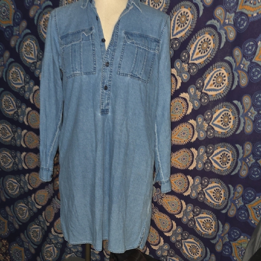 J Crew Size Med Blue Denim Dress